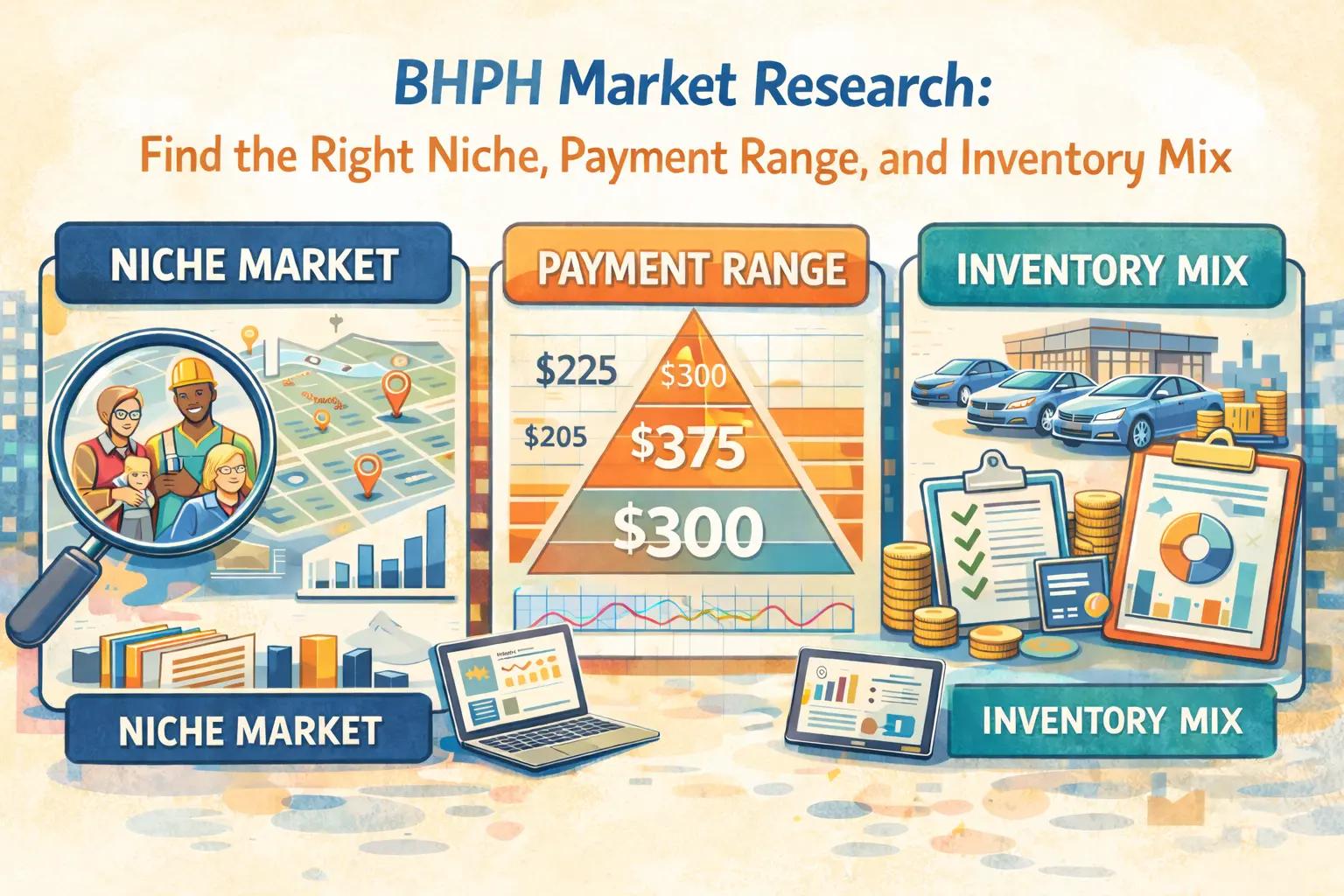 BHPH Market Research: Finding Your Niche, Payment Range, and Inventory Mix