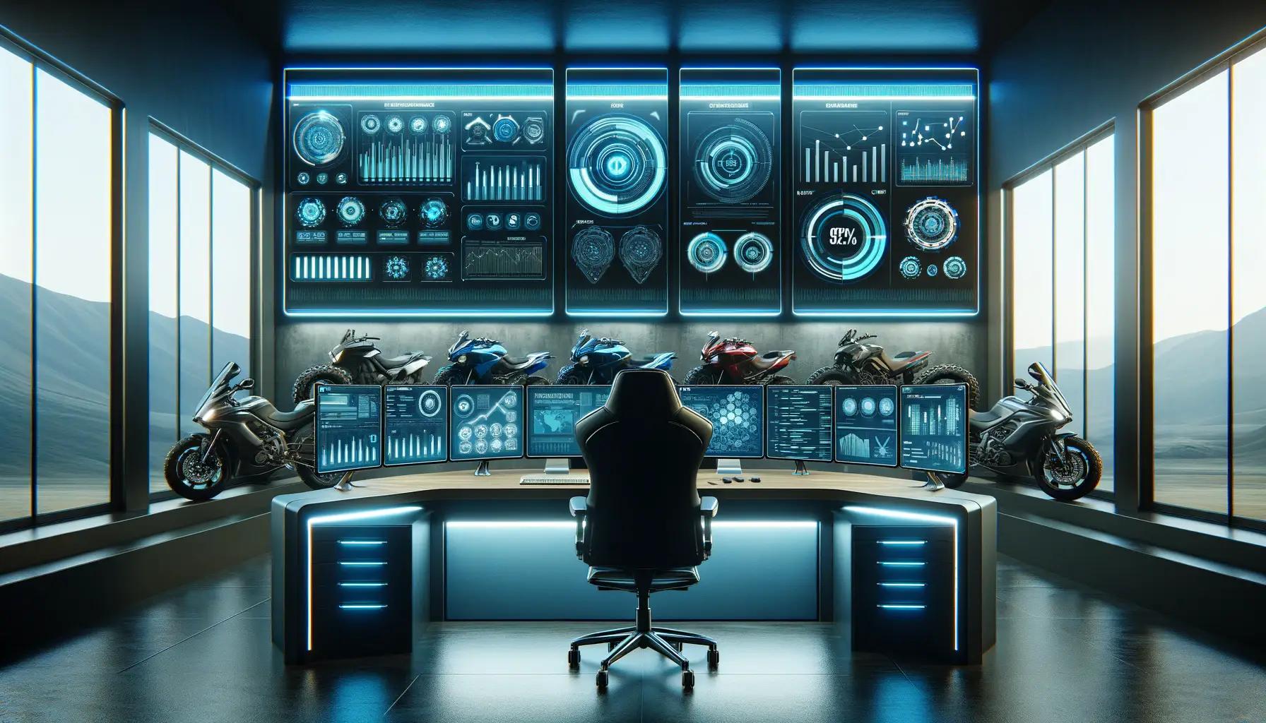 Modern powersports dealership with digital technology and cloud-based management systems transforming operations