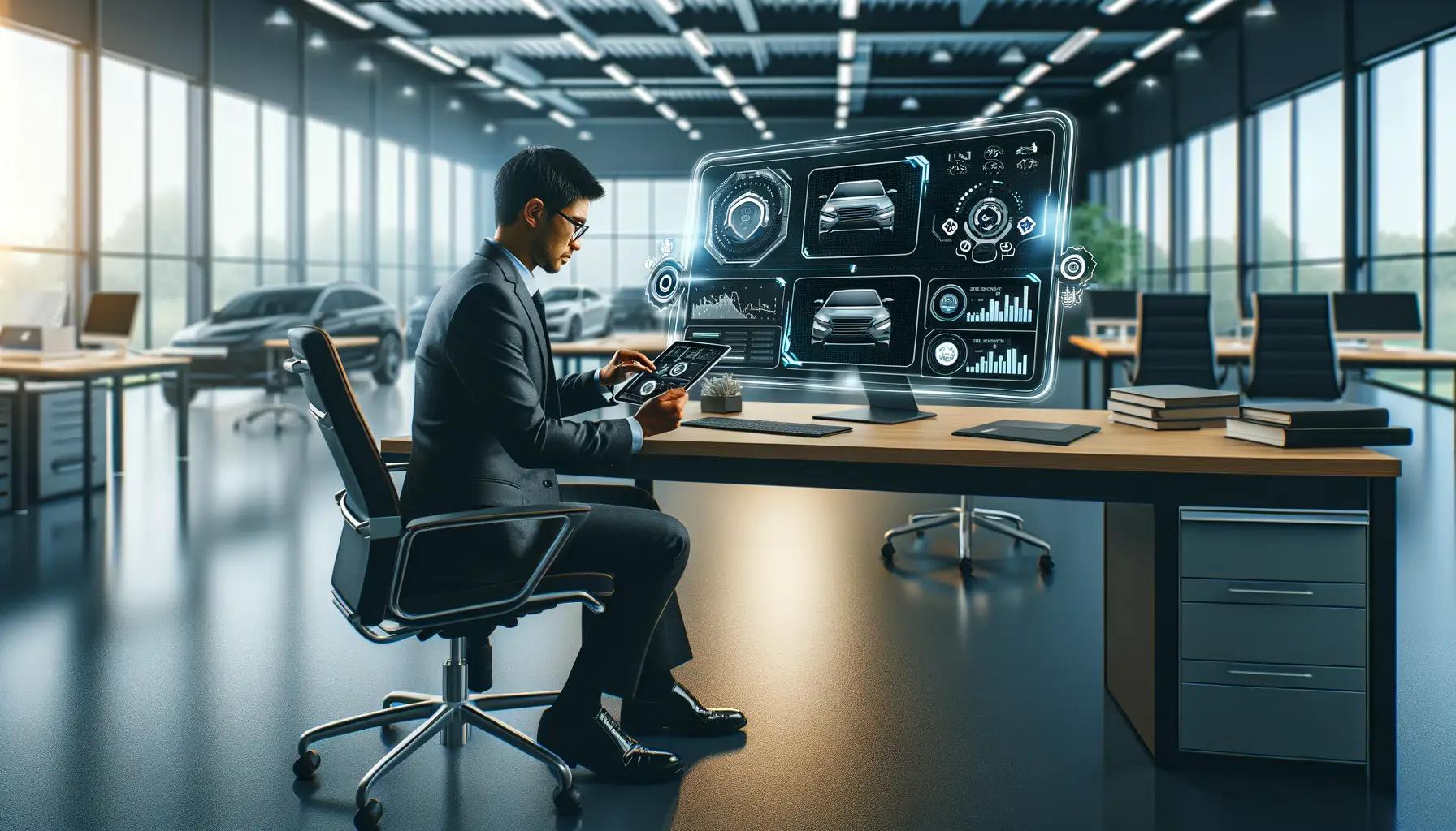 Mobile dealer management system accessed on smartphone and tablet for on-the-go dealership operations